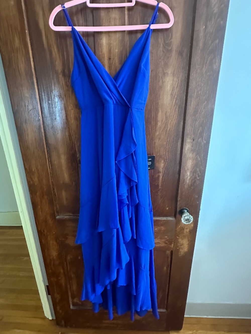 Lulus women’s ruffled maxi dress size Xs New with tags blue